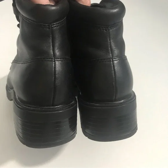 Nicole Black Leather Lace Up Combat Boots “Billie” - Picture 5 of 8